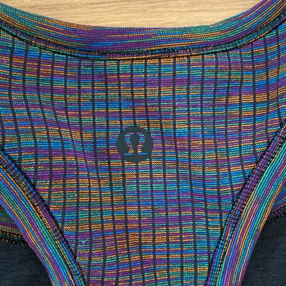 ❤️ Lululemon Ebb to Street Racerback Crop Tank Top Rainbow Multi NWT Size 6 - Picture 11 of 11